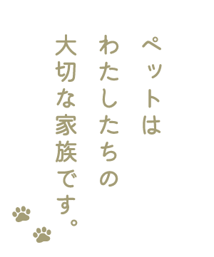 ペットはわたしたちの大切な家族です。